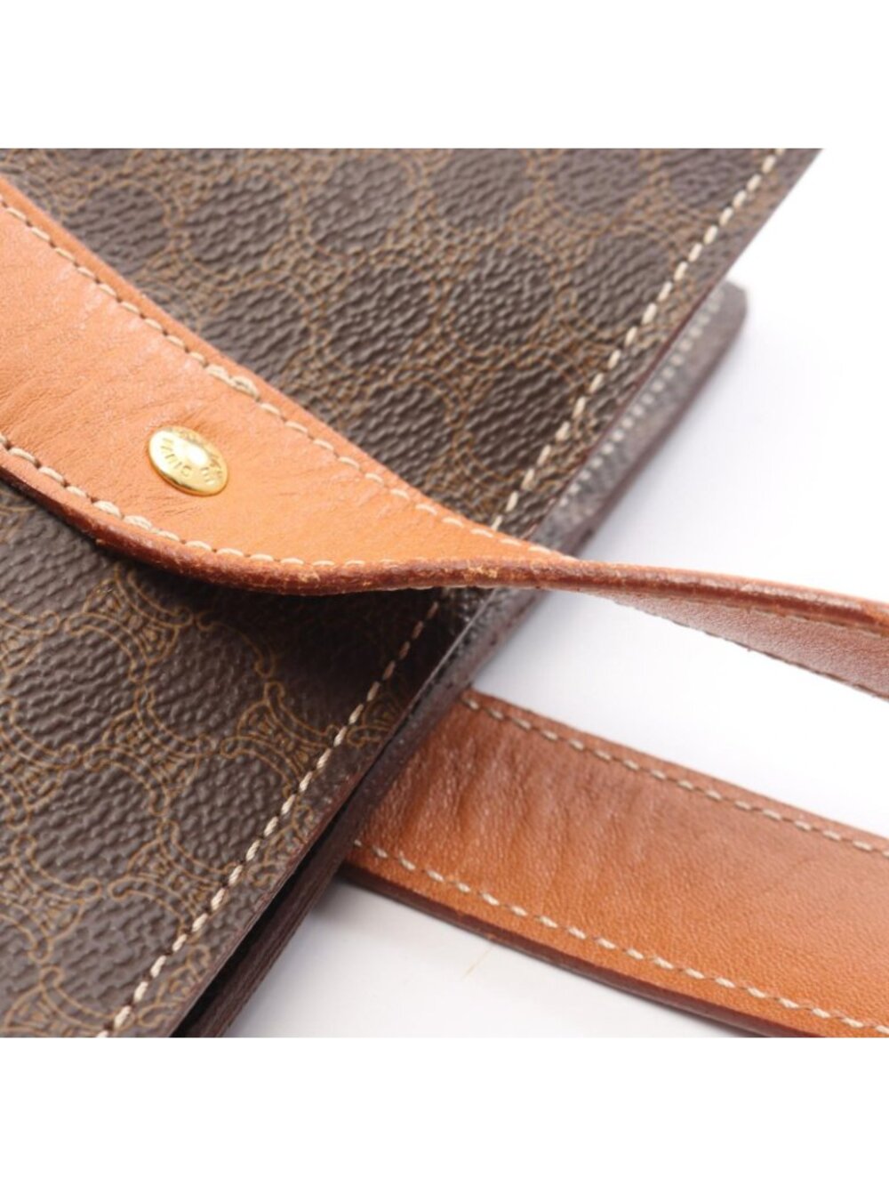 Celine Tote Macadam Dark Brown Canvas Leather - Picture 6 of 11